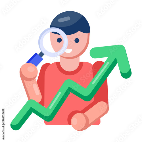 Flat style icon depicting demand forecasting