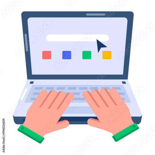Flat style icon depicting browsing