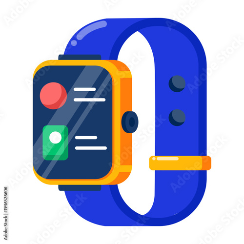 An icon showing a smartwatch designed in flat style