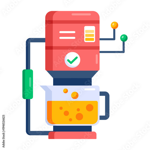 A flat style icon of a coffee maker