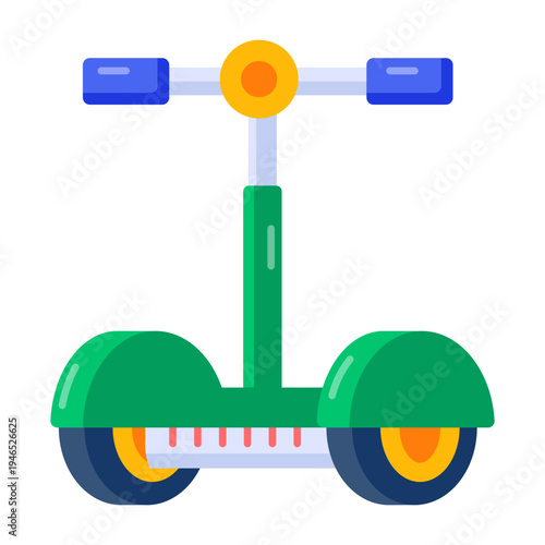 An icon showing a hoverboard designed in flat style