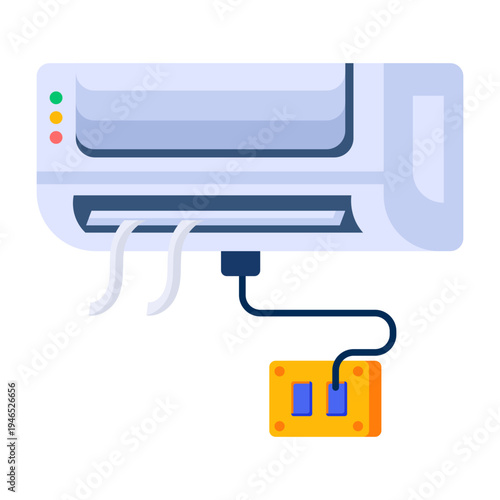 A flat style icon of a smart ac 