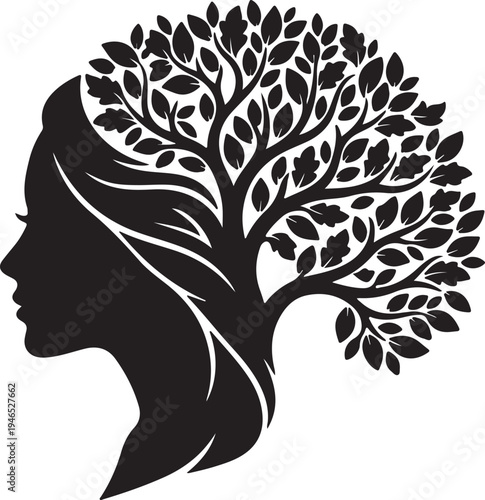 Happy Mother's Day Greeting Banner with Family Silhouette on Abstract Blue and Yellow Background.