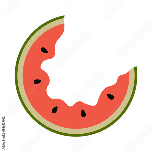 Watermelon Slices With Bites