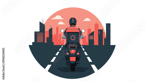 Un ilustrador vectorial de un chico de reparto delivering paquetes en España, con un estilo de diseño plano y moderno, listo para usar en materiales de marketing y publicidad.