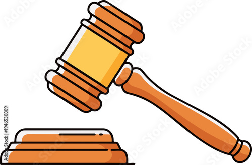 Wooden Gavel and Sounding Block Icon