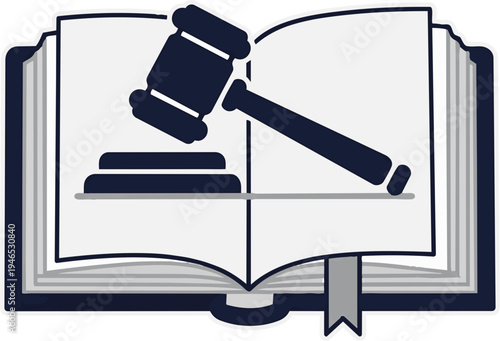 Law Book and Gavel Icon