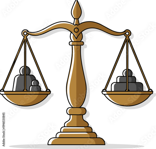 Illustration of Antique Balance Scale