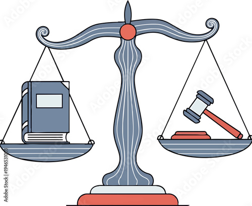 Scales of Justice Balancing Law and Gavel