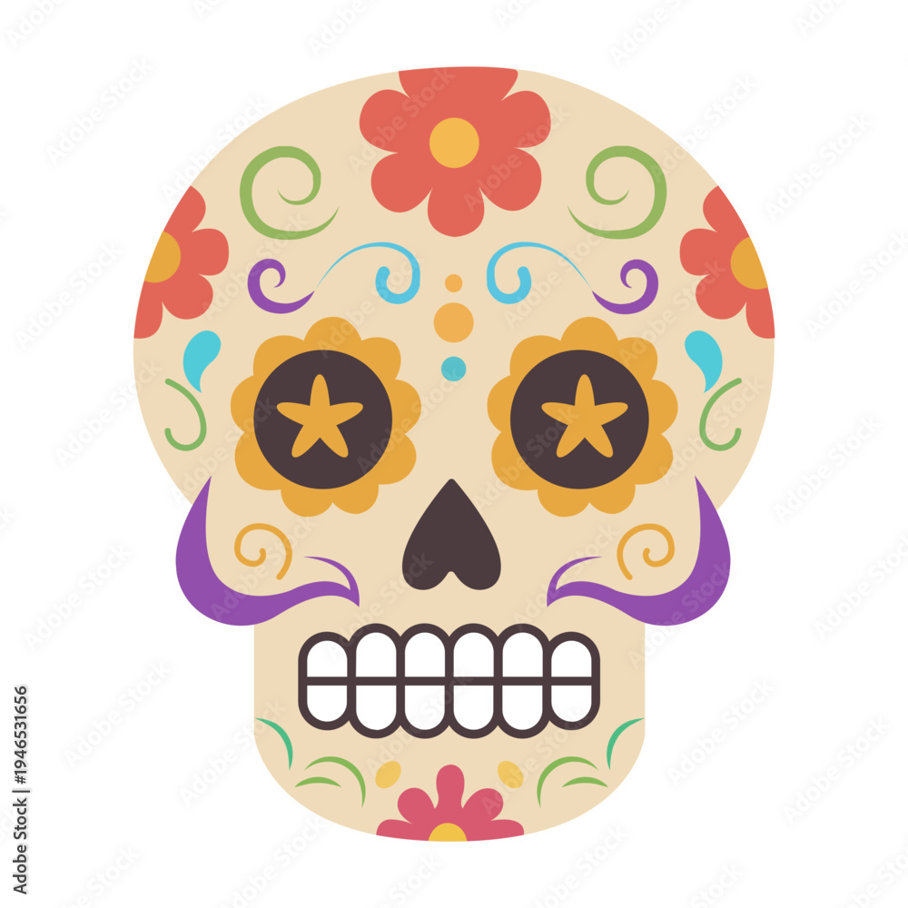 Obraz premium Vector graphic icon for sugar skull