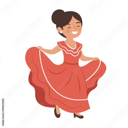 Vector graphic icon for Mexican woman