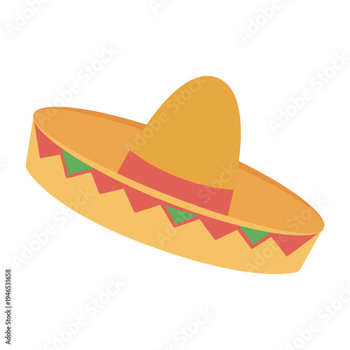 Vector graphic icon for sombrero hat