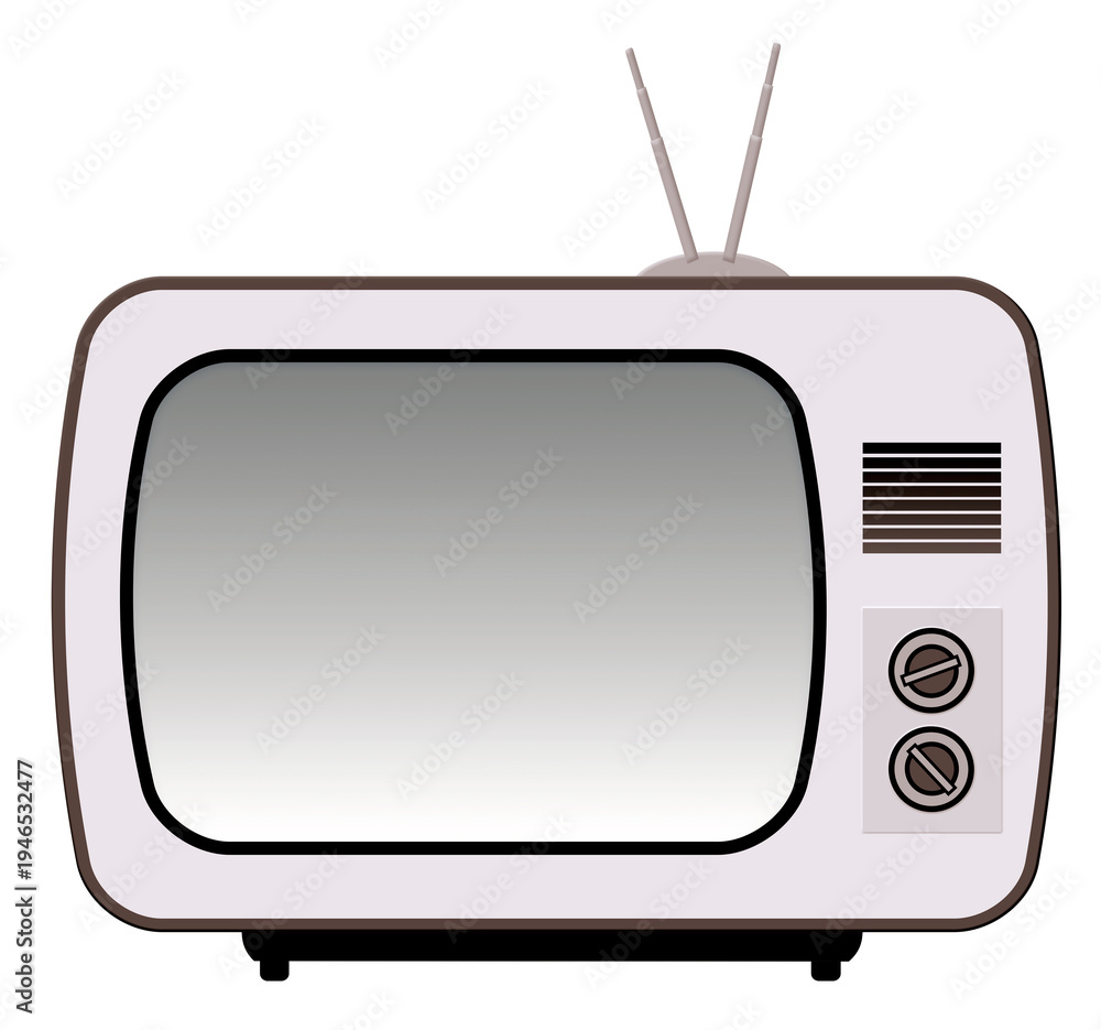 Obraz premium clipart télévision vintage, PNG fond transparent.