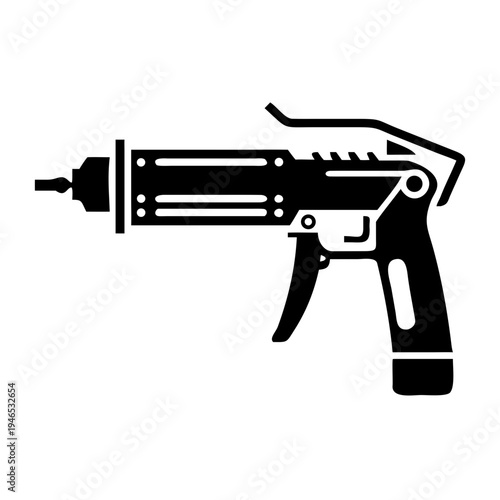 grease gun tool icon silhouette illustration for maintenance lubrication mechanical design