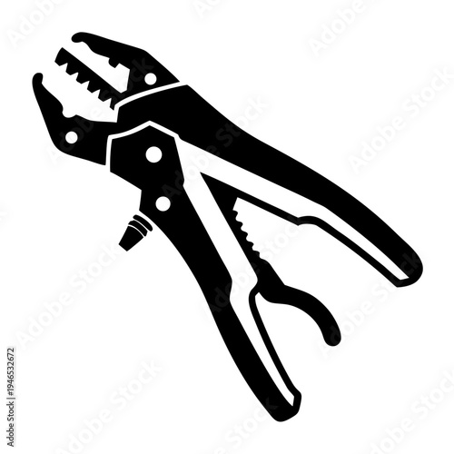 locking plier tool icon silhouette illustration for repair construction mechanical design