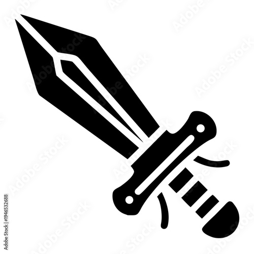 sword weapon icon silhouette illustration for medieval combat fantasy design