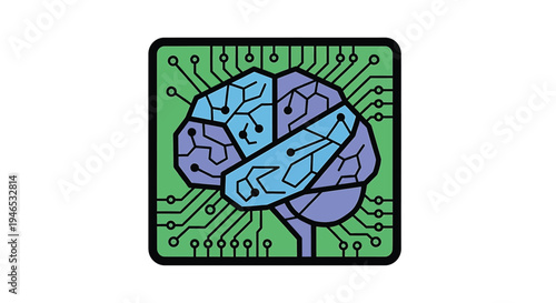 Brain with microchip implant technology.