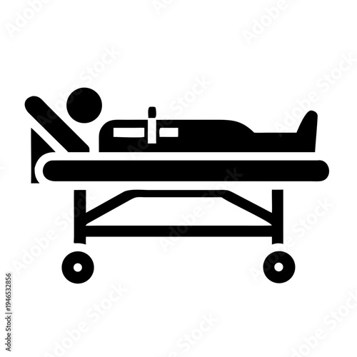 patient bed hospital icon silhouette illustration for healthcare medical furniture design