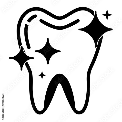 dentist tooth dental care icon silhouette illustration for oral hygiene clinic design
