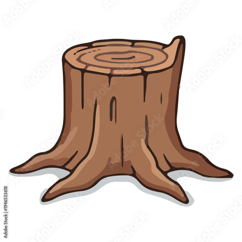Cartoon Tree Stump Isolated