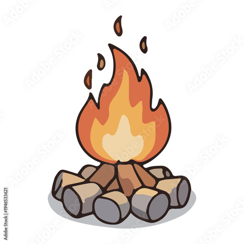 Cartoon Campfire Illustration