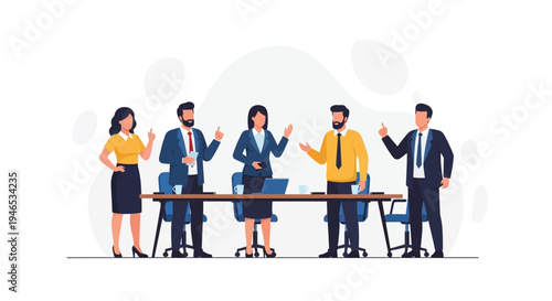 Diverse Business Team Discussing Ideas Around a Conference Table