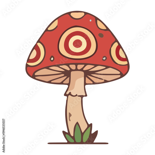 Cute Red Mushroom Illustration