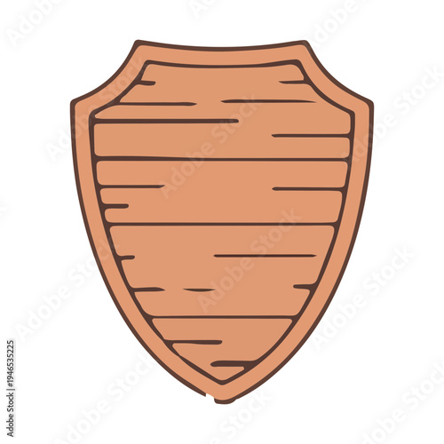 Blank Wooden Shield Icon