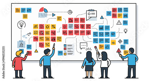 Business people planning strategy together.