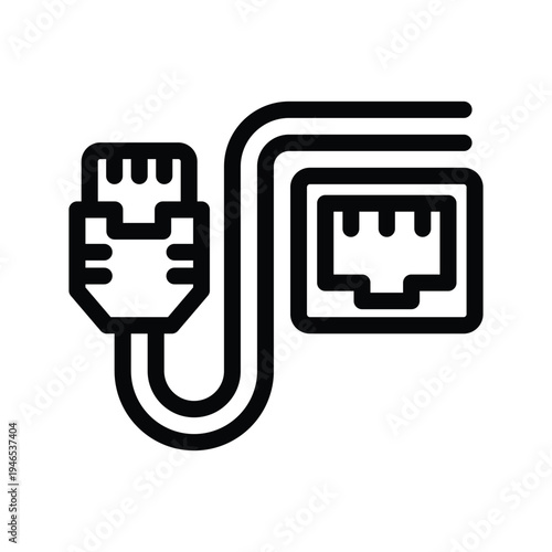 network cable line icon illustration vector graphic.eps