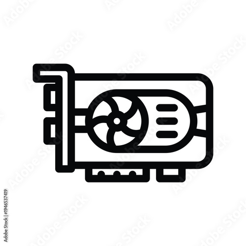 vga card line icon illustration vector graphic.eps