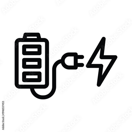 battery charge line icon illustration vector graphic.eps