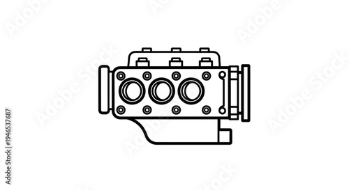 Automotive Engine Vector Icon A Clean and Modern Design for Vehicle Parts