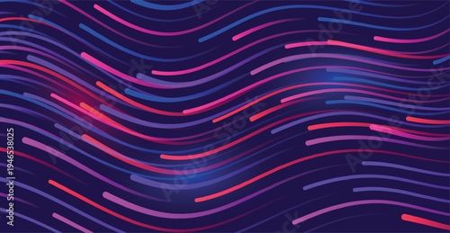 Abstract background featuring vibrant glowing wavy lines in shades of purple pink and deep blue