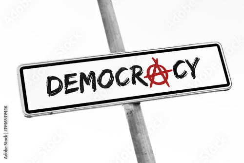 Democracy with anarchic symbol