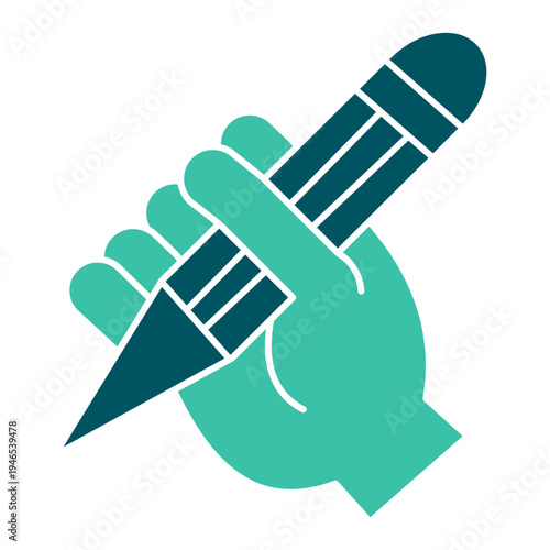 Hand Holding Pencil Icon