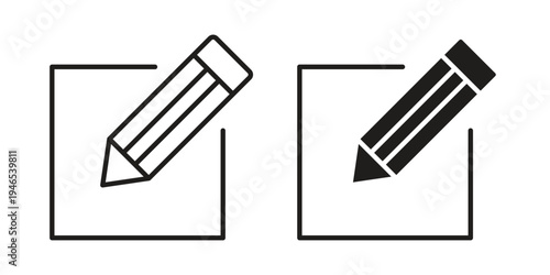 Edit icon in black stroke eps vector graphic
