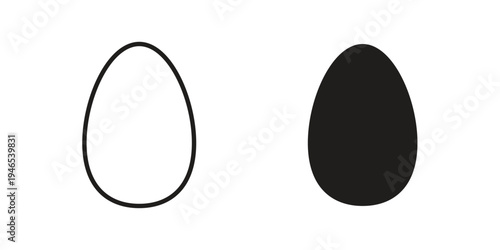 Egg icon in black stroke eps vector graphic