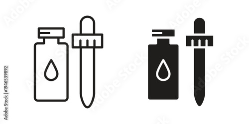 Essential oils icon in black stroke eps vector graphic