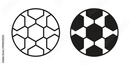 Football icon in black stroke eps vector graphic