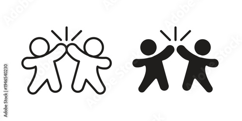 Friends icon in black stroke eps vector graphic