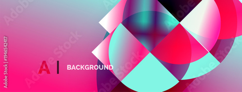 Abstract vibrant design. Overlapping circles create dynamic gradient effect. Text reads AI BACKGROUND in bottom left corner. Modern, colorful composition.