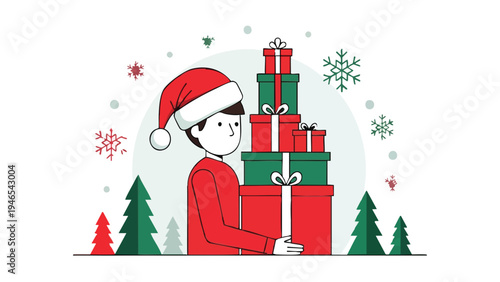 Ilustración vectorial de un repartidor en motocicleta entregando un paquete en entorno urbano, estilo minimalista y colores vibrantes, ideal para logística, delivery y negocios en España.