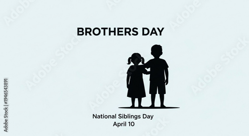 Brother and sister celebrate national siblings day on april 10 symbolizing love and family bonding with silhouettes