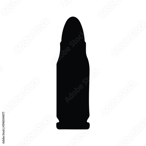 Bullet caliber line silhouette icon vector flat design.