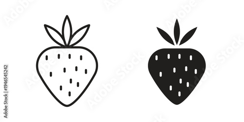 Strawberry icon vector isolated on white background. Simple icon set.