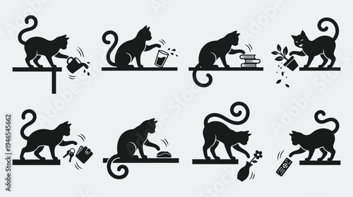 Cat behavior illustrations