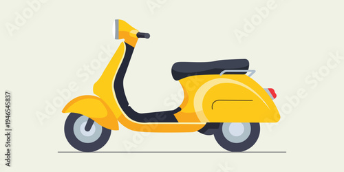 Sunshine Ride: A vibrant yellow scooter, a symbol of freedom and adventure, stands ready for a delightful ride. Its sleek design promises effortless journeys and carefree exploration.