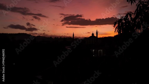 sunset over the river