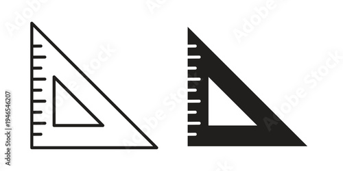 Triangle ruler icon vector isolated on white background. Simple icon set.